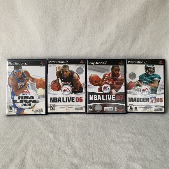 Playstation‎ 2 Lot Bundle Of 4 Games CIB Nba Live 06 07 08 & Madden 06